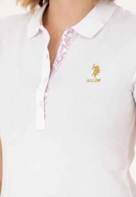 Kadın Beyaz Basic Polo Yaka Tişört - 50262694008