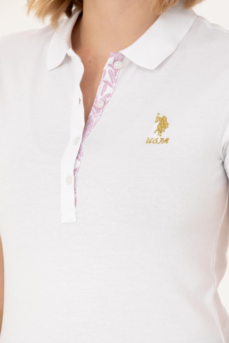 Kadın Beyaz Basic Polo Yaka Tişört - 50262694008