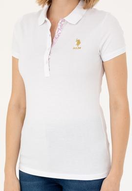 Kadın Beyaz Basic Polo Yaka Tişört - 50262694008