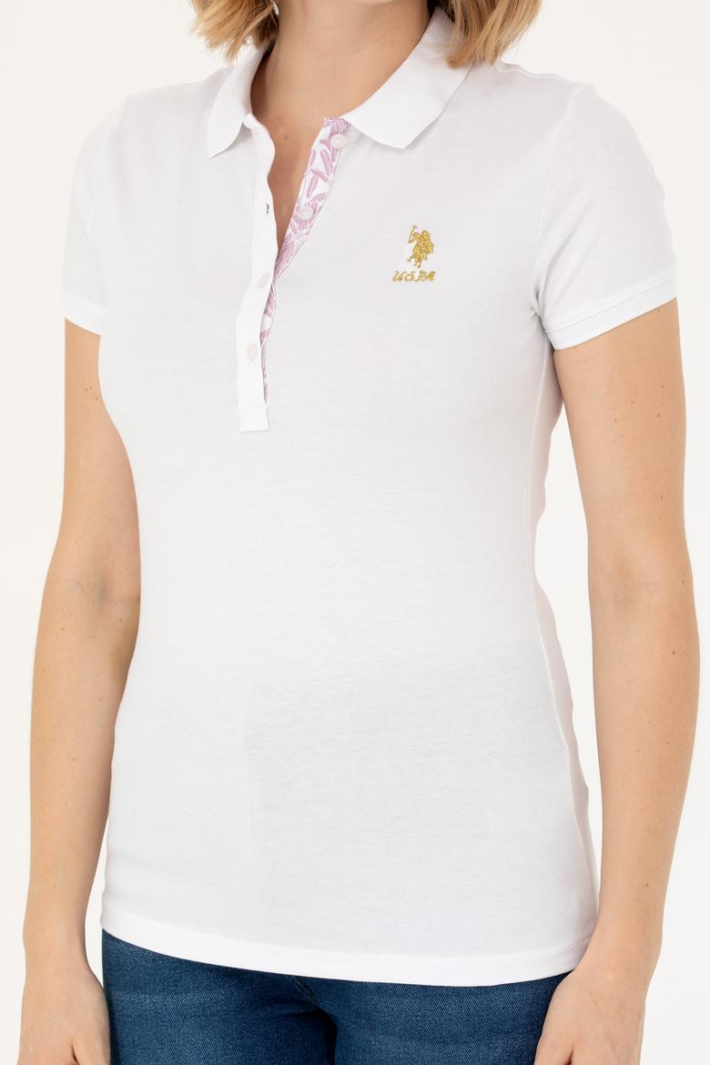 Kadın Beyaz Basic Polo Yaka Tişört - 50262694008