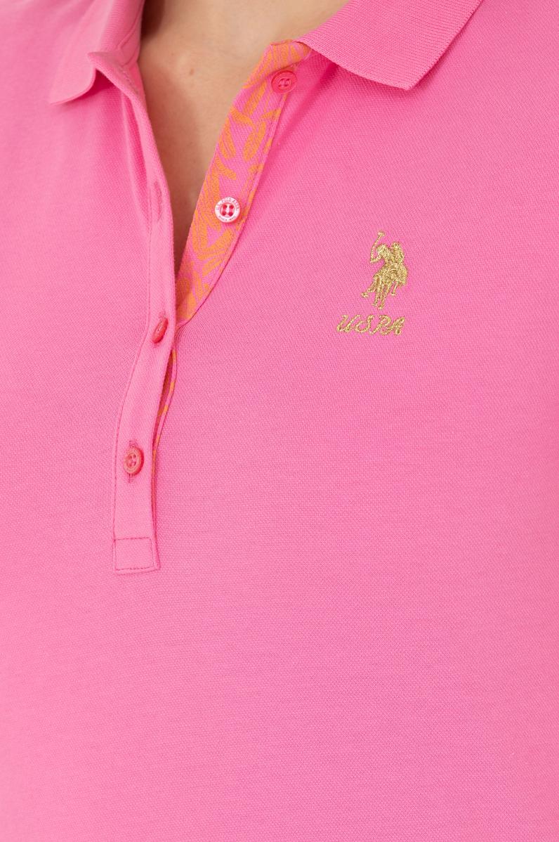 Kadın Pembe Basic Polo Yaka Tişört