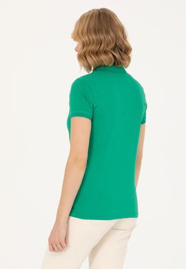 Kadın Yeşil Basic Polo Yaka Tişört - 50262694181