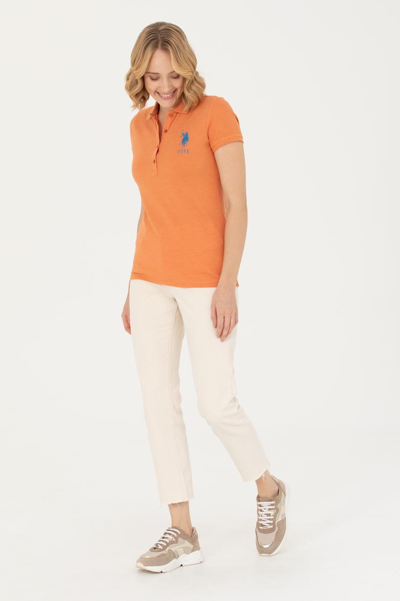 Kadın Kiremit Basic Polo Yaka Tişört - 50262695153