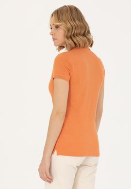 Kadın Kiremit Basic Polo Yaka Tişört - 50262695153