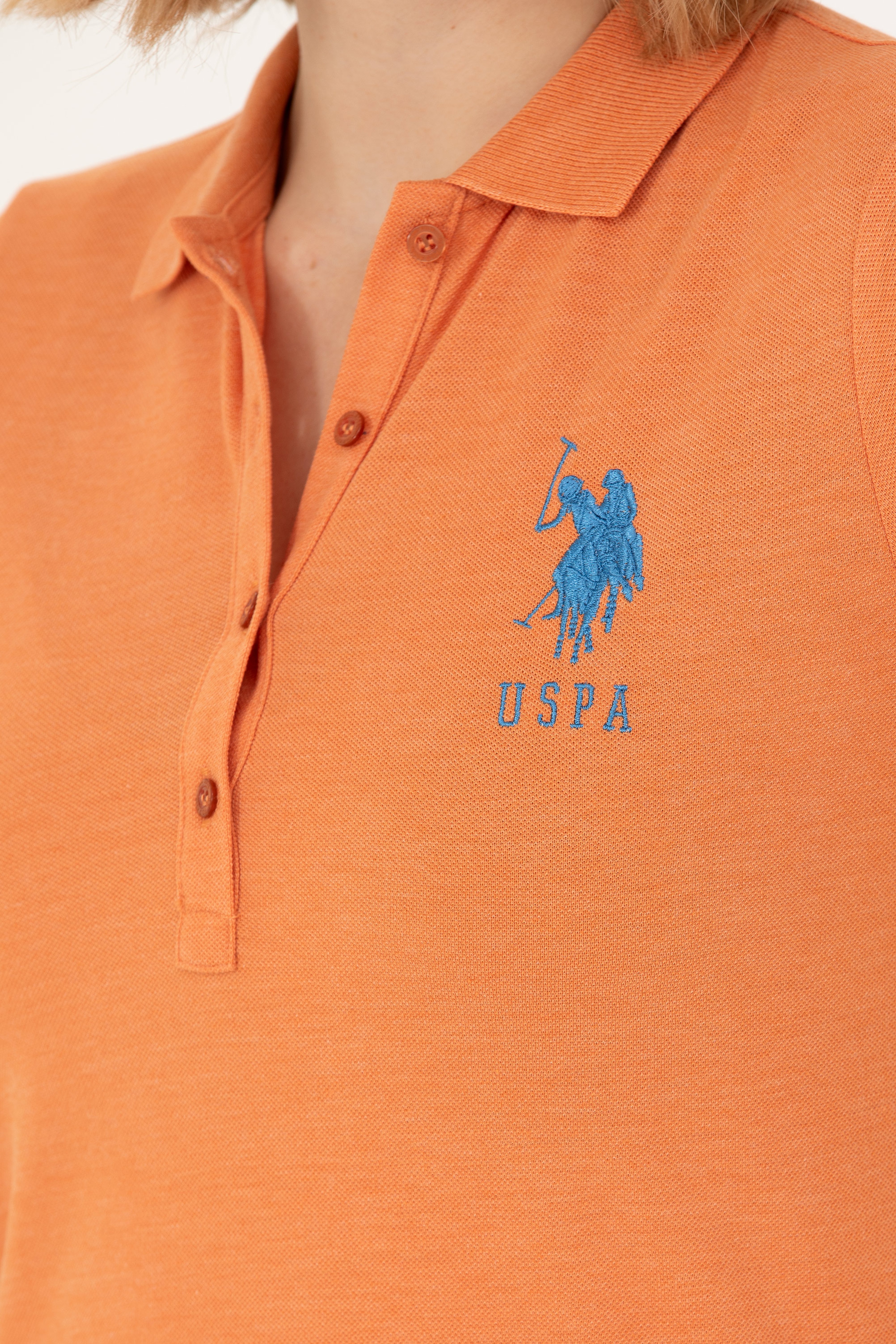 Kadın Kiremit Basic Polo Yaka Tişört - Image 7