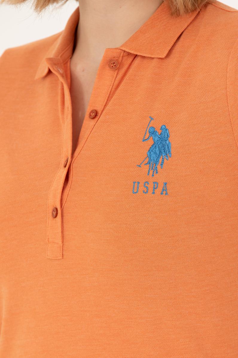 Kadın Kiremit Basic Polo Yaka Tişört