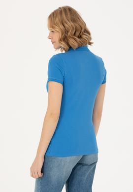 Kadın Saks Polo Yaka Tişört - 50262716255