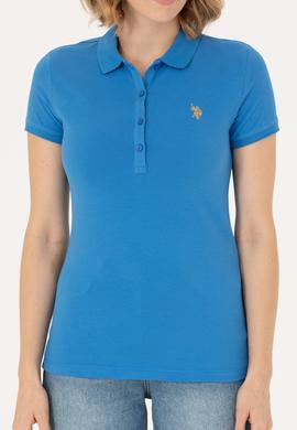 Kadın Saks Polo Yaka Tişört - 50262716255