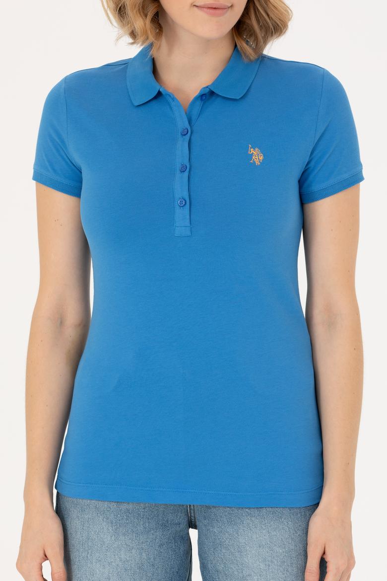 Kadın Saks Polo Yaka Tişört - 50262716255