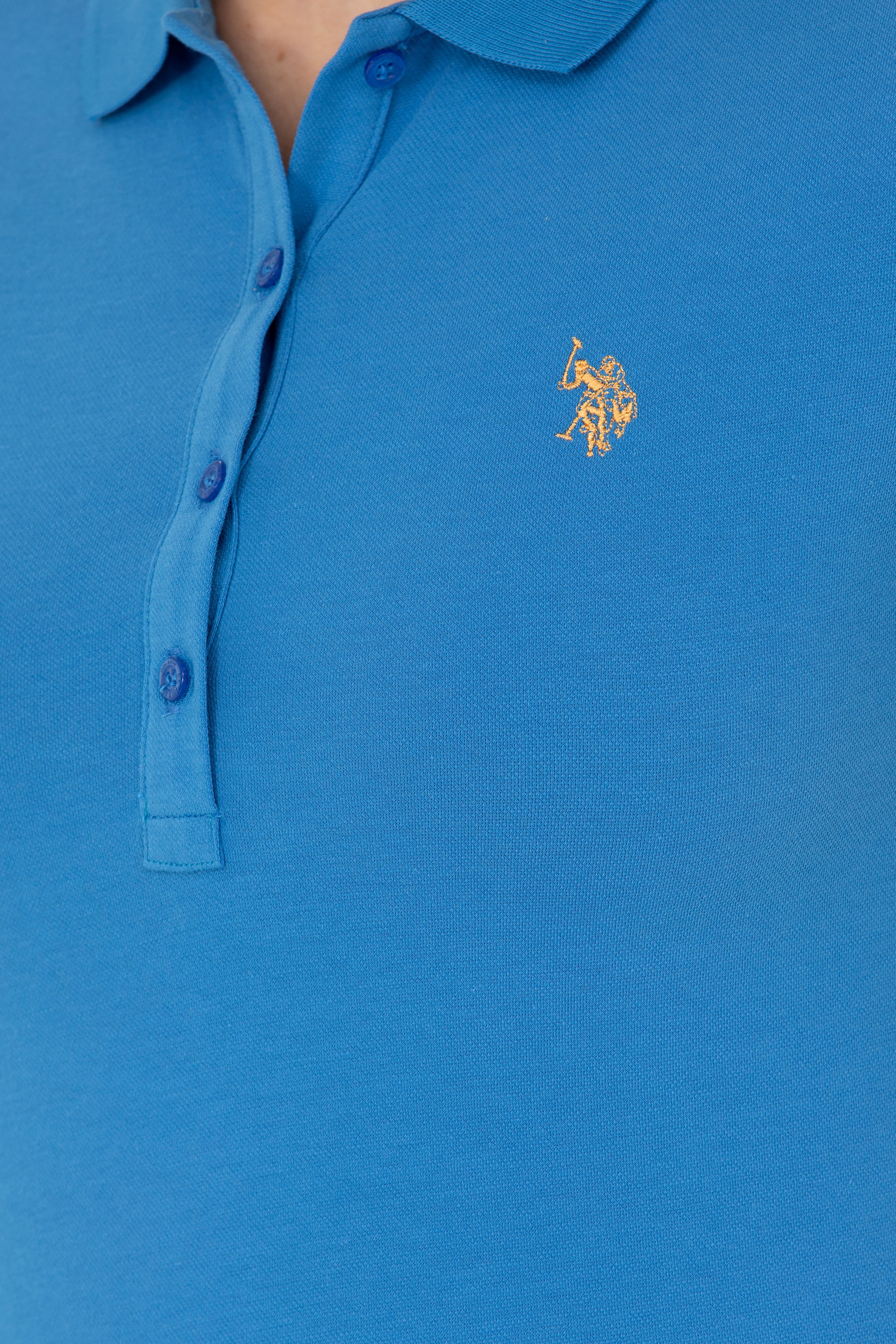 Kadın Saks Polo Yaka Tişört - Image 7