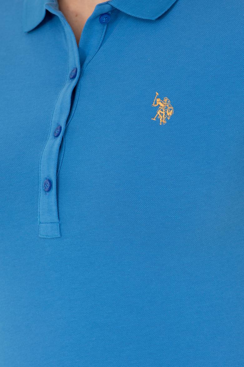 Kadın Saks Polo Yaka Tişört - 50262716255