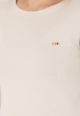 Kadın Krem Kayık Yaka Sweatshirt - 50266364076