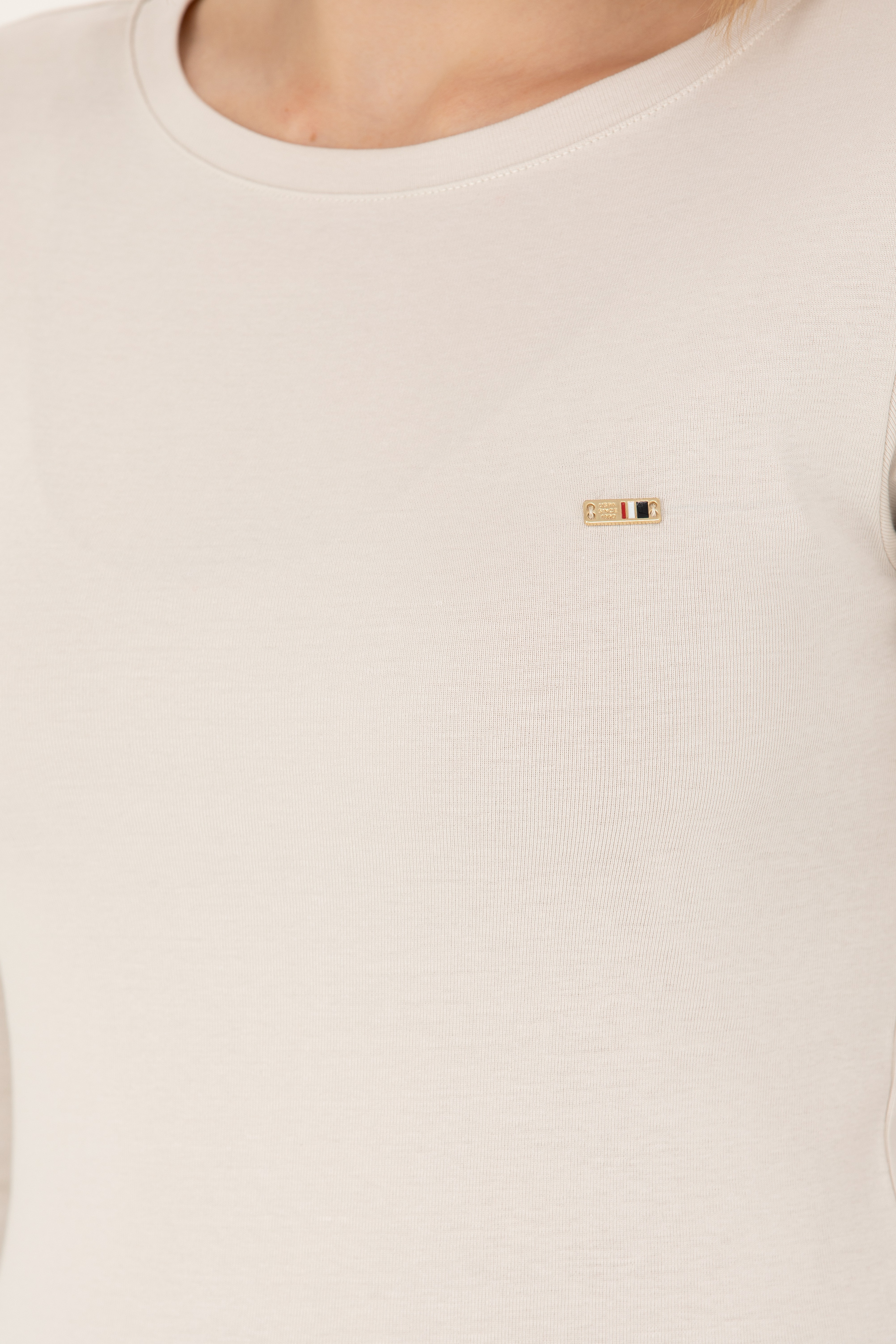 Kadın Krem Kayık Yaka Sweatshirt