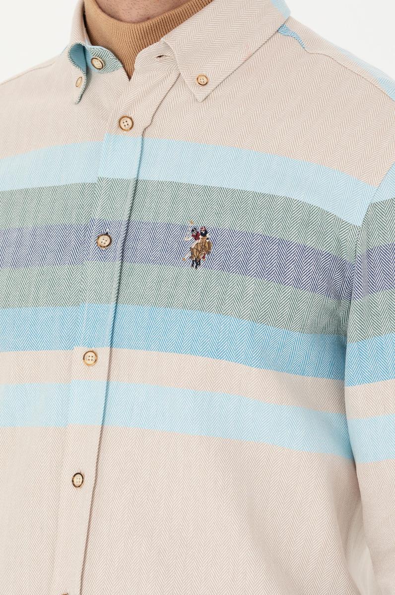 Erkek Mavi Uzun Kollu Gömlek