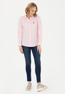 Kadın Pembe Uzun Kollu Basic Gömlek - 50262849035