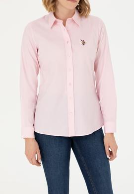 Kadın Pembe Uzun Kollu Basic Gömlek - 50262849035