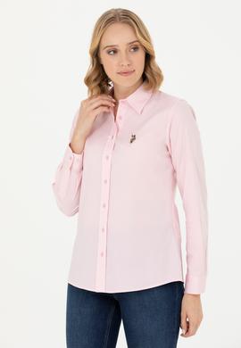 Kadın Pembe Uzun Kollu Basic Gömlek - 50262849035