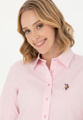 Kadın Pembe Uzun Kollu Basic Gömlek - 50262849035