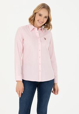 Kadın Pembe Uzun Kollu Basic Gömlek - 50262849035