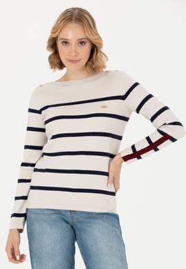 Kadın Krem Bisiklet Yaka Kazak - 50269500015