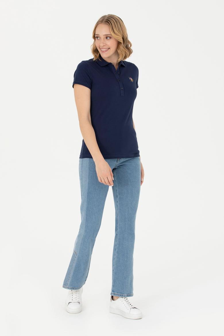 Kadın Lacivert Polo Yaka Tişört - 50262715010