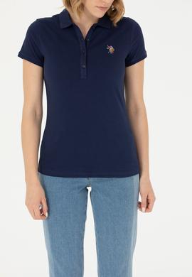 Kadın Lacivert Polo Yaka Tişört - 50262715010