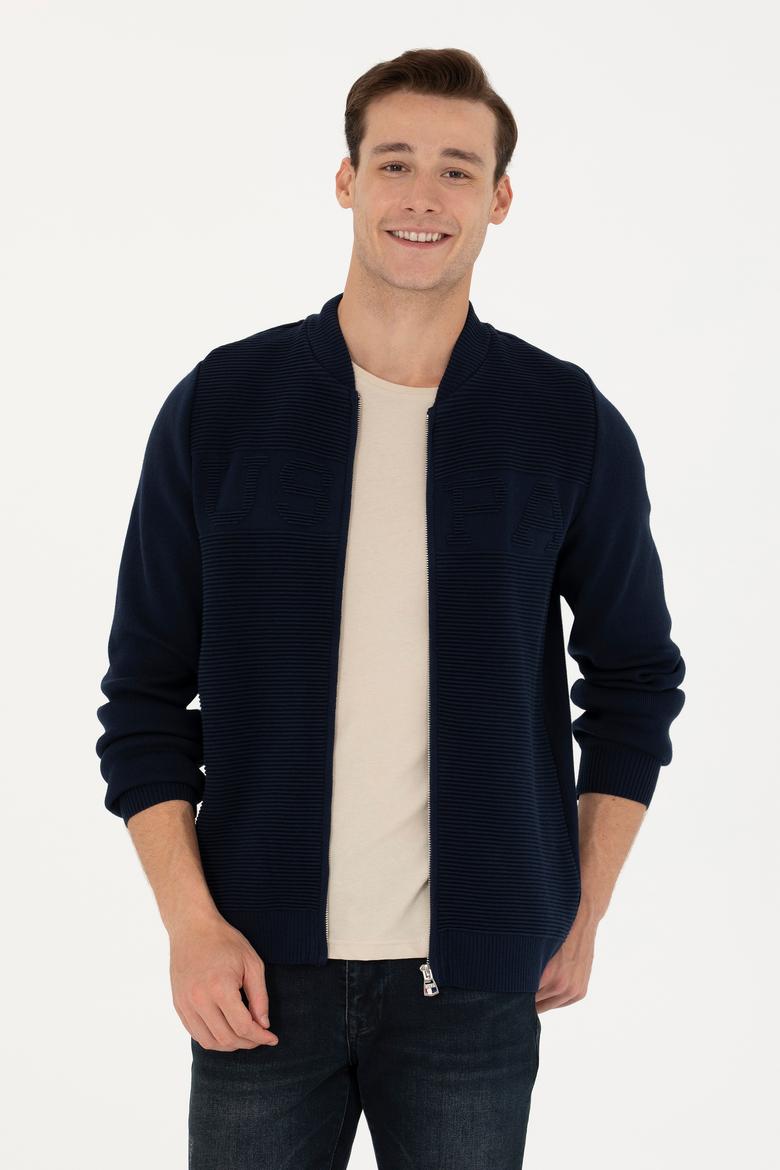 Erkek Lacivert Triko Hırka