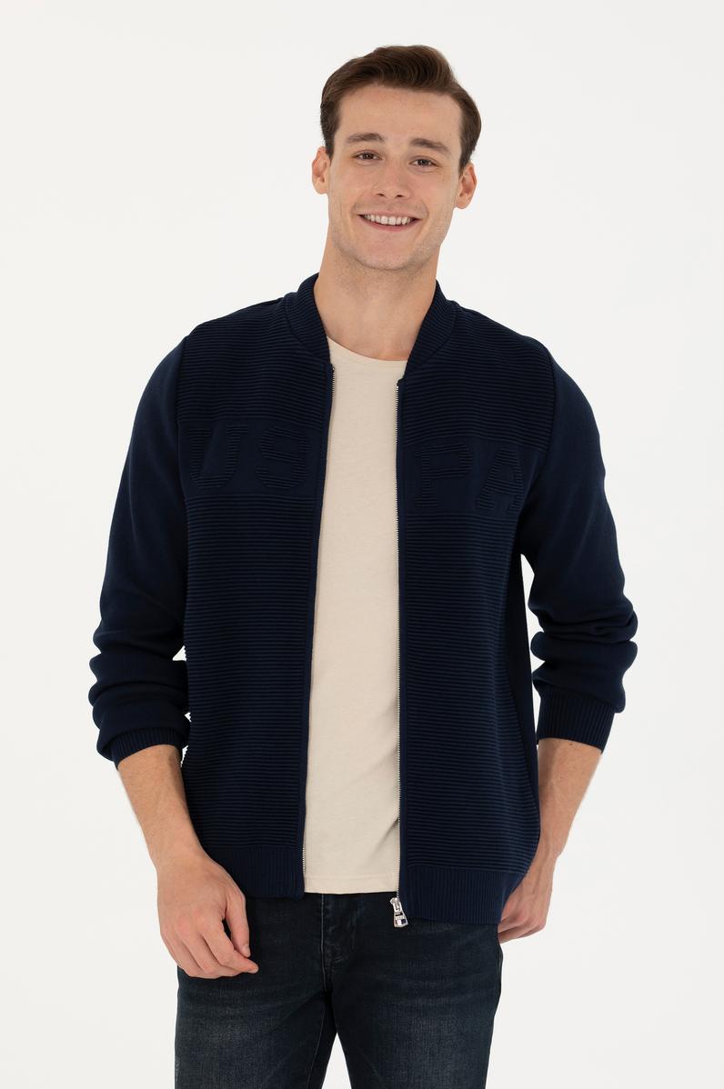 Erkek Lacivert Triko Hırka