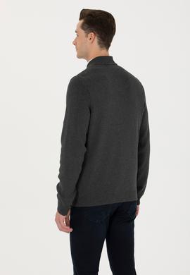 Erkek Antrasit Melanj Triko Hırka - 50271034019