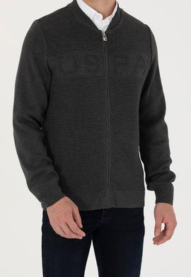 Erkek Antrasit Melanj Triko Hırka - 50271034019