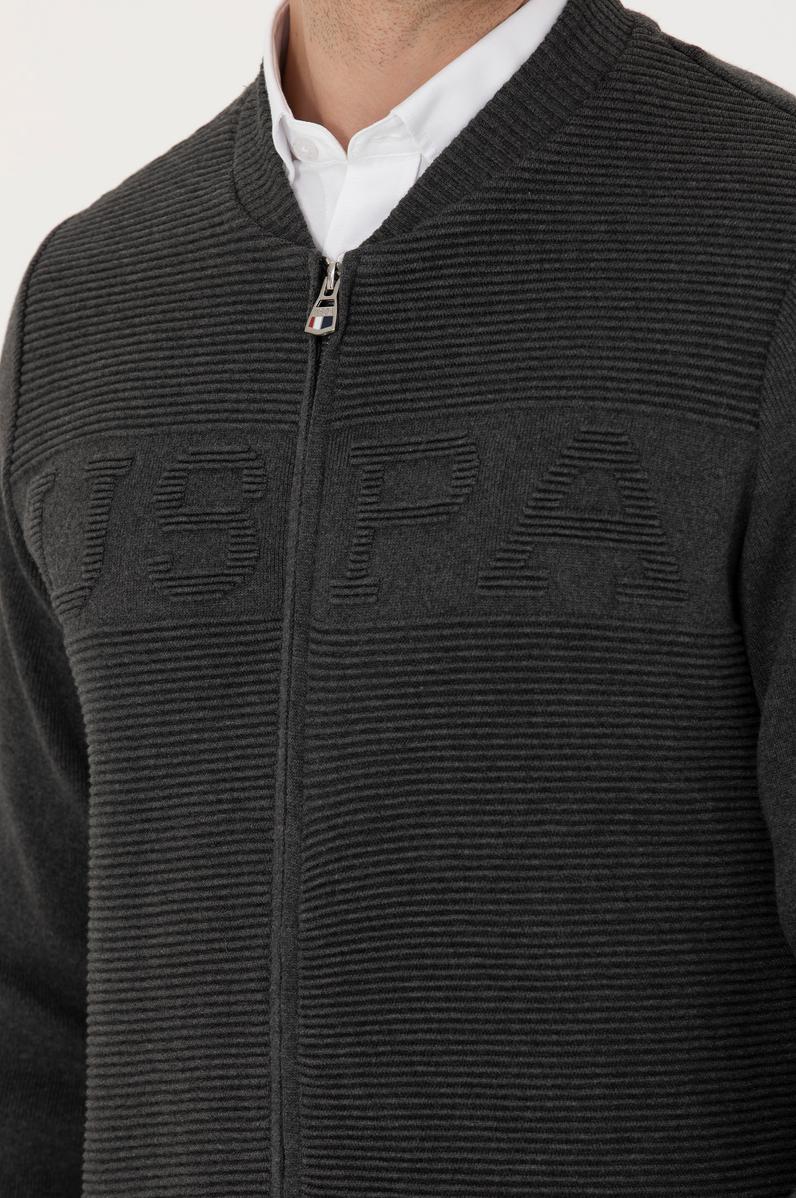 Erkek Antrasit Melanj Triko Hırka