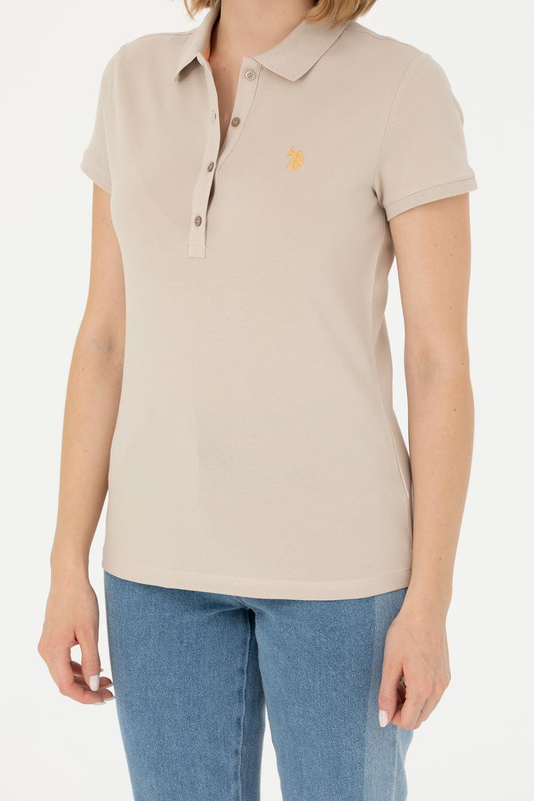 Kadın Taş Basic Polo Yaka Tişört - 50262675150