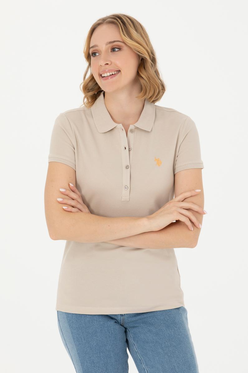 Kadın Taş Basic Polo Yaka Tişört