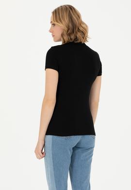 Kadın Siyah Basic Tişört - 50262694041
