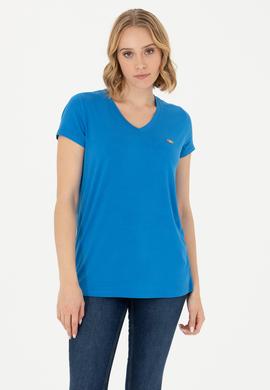 Kadın Saks Basic Tişört - 50262610119