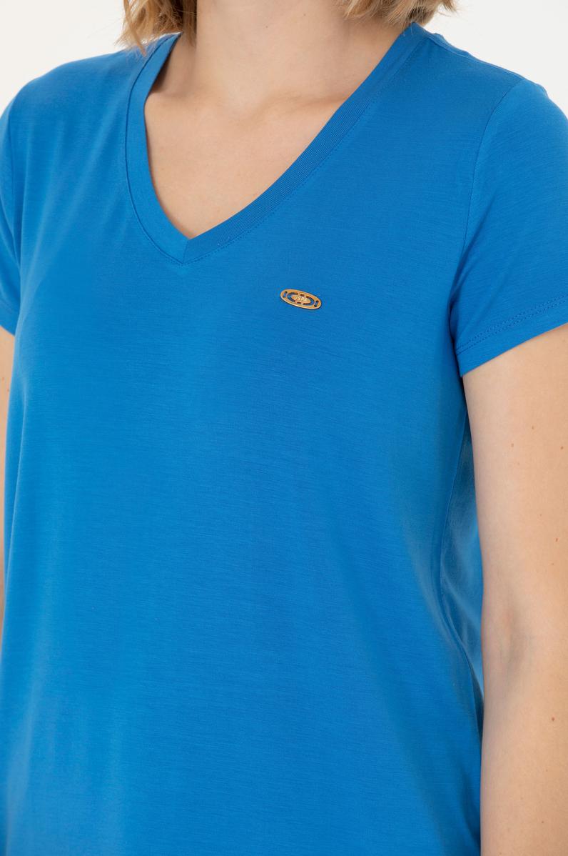 Kadın Saks Basic Tişört