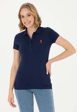 Kadın Lacivert Polo Yaka Tişört - 50262716012