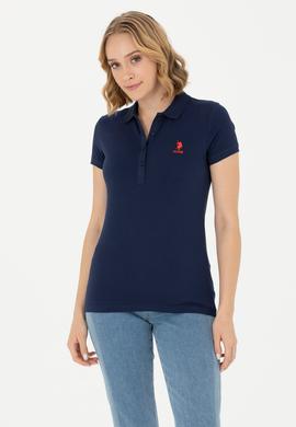 Kadın Lacivert Polo Yaka Tişört - 50262716012