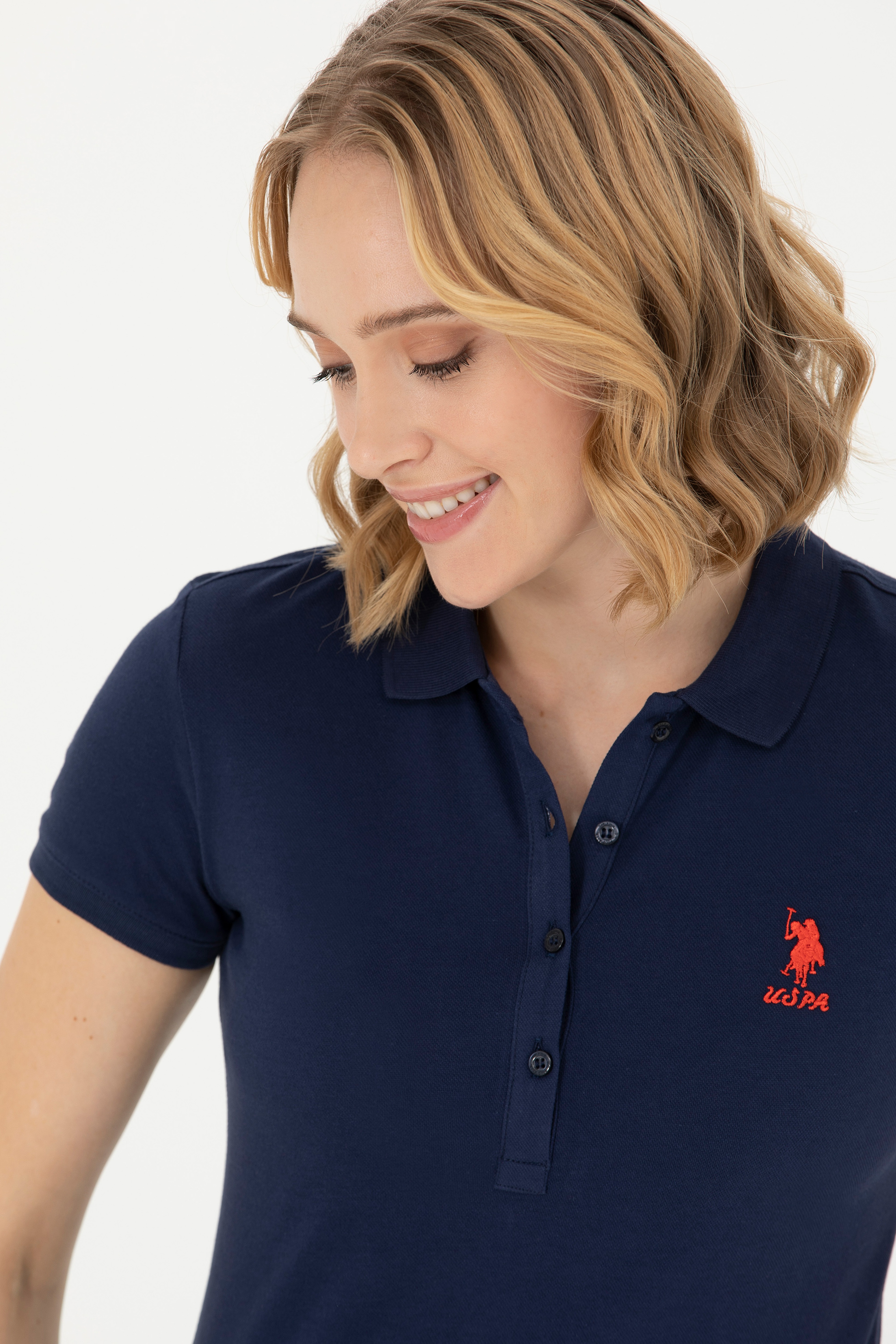 Kadın Lacivert Polo Yaka Tişört