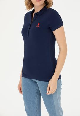 Kadın Lacivert Polo Yaka Tişört - 50262716012