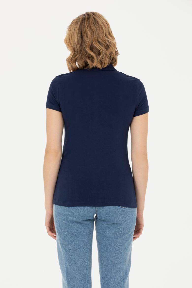Kadın Lacivert Polo Yaka Tişört - 50262716012