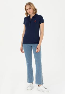 Kadın Lacivert Polo Yaka Tişört - 50262716012