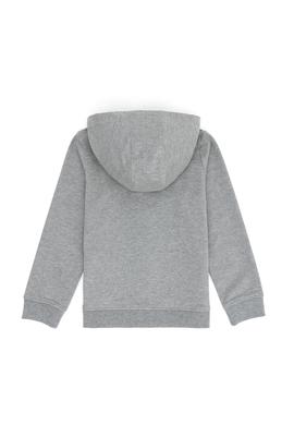 Çocuk Gri Melanj Fermuarlı Kapüşonlu Sweatshirt - 50276914011