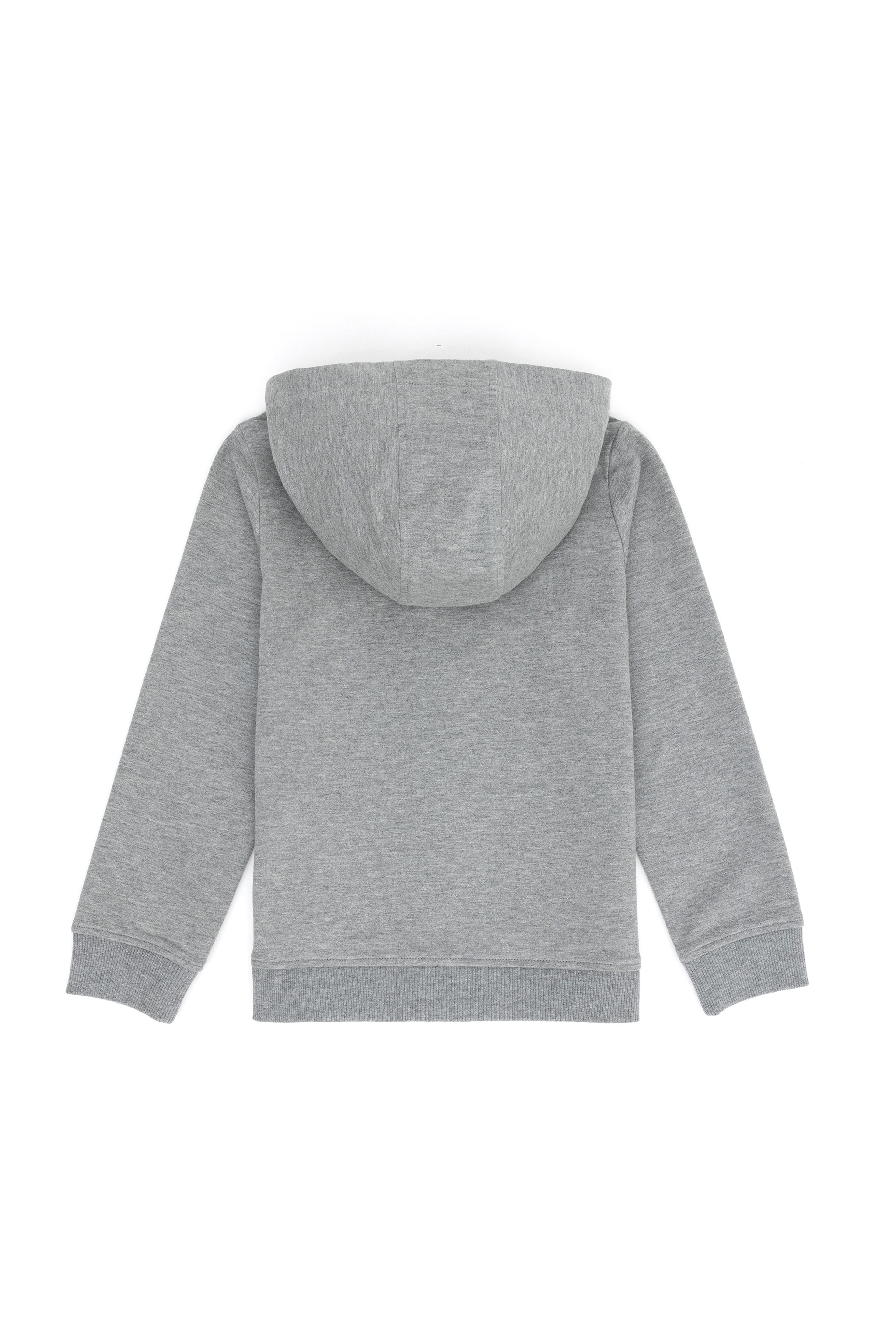 Çocuk Gri Melanj Fermuarlı Kapüşonlu Sweatshirt