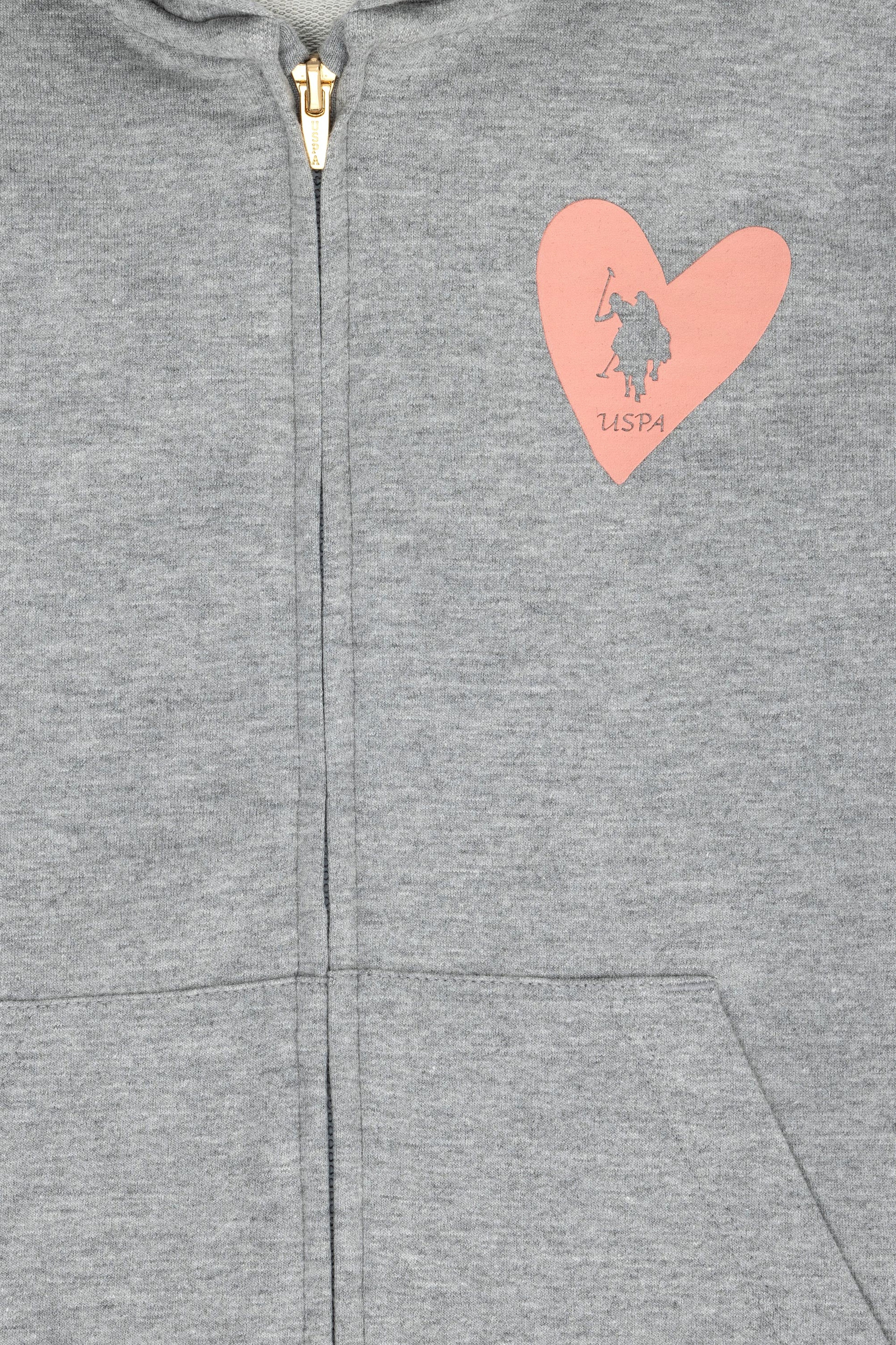 Çocuk Gri Melanj Fermuarlı Kapüşonlu Sweatshirt - Image 5