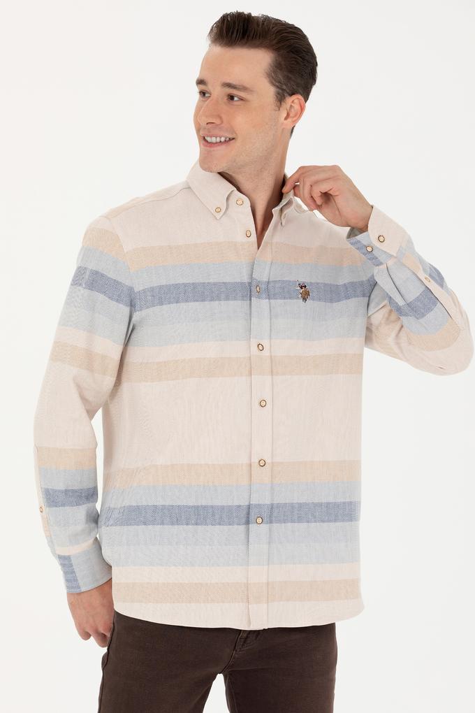 Erkek Camel Uzun Kollu Gömlek