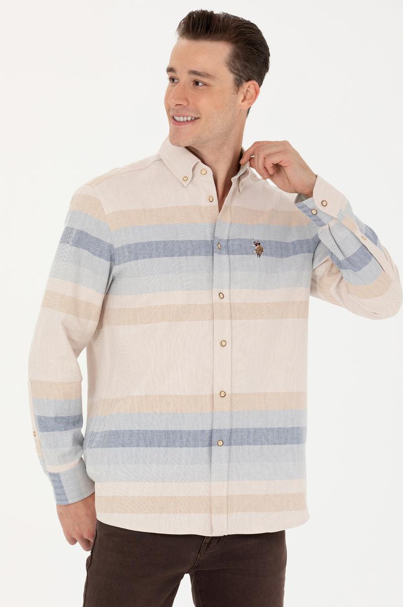 Erkek Camel Uzun Kollu Gömlek