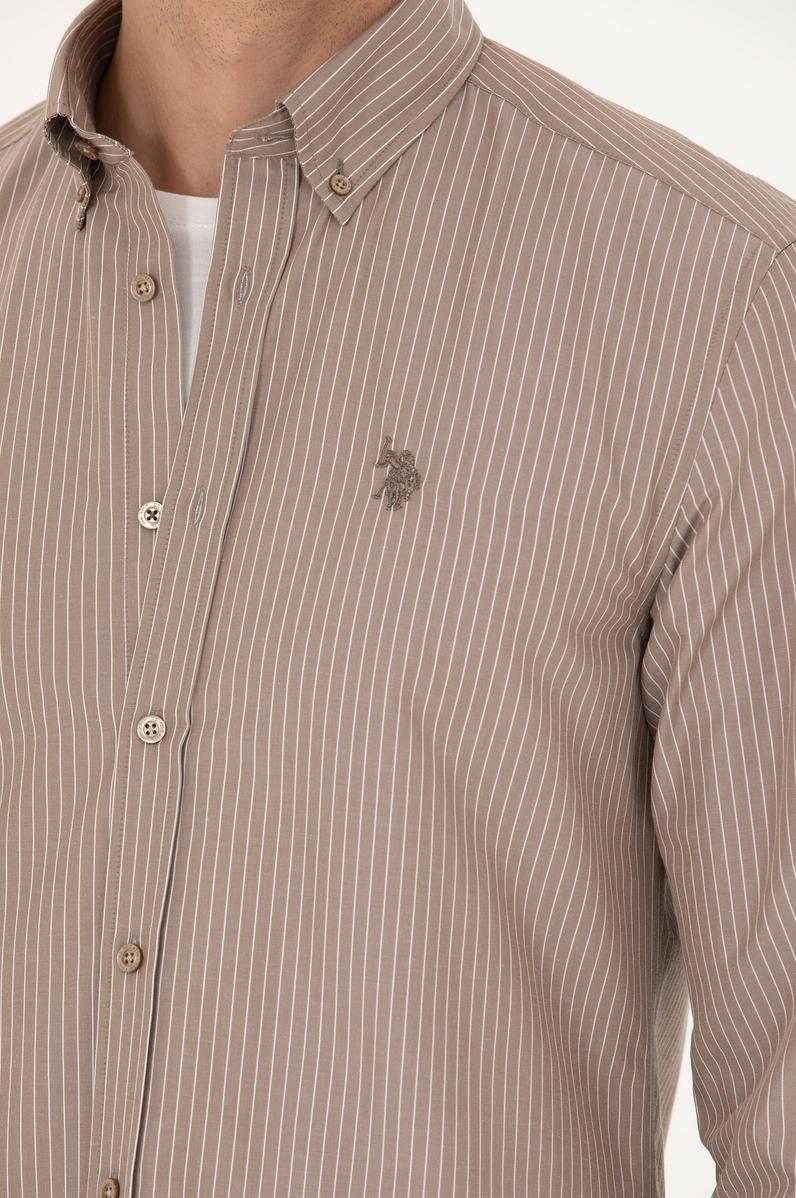 Erkek Kum Uzun Kollu Gömlek