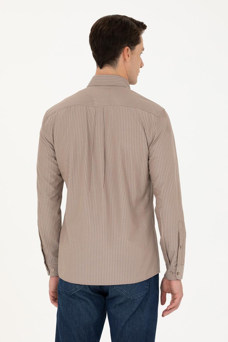 Erkek Kum Uzun Kollu Gömlek - 50279471001