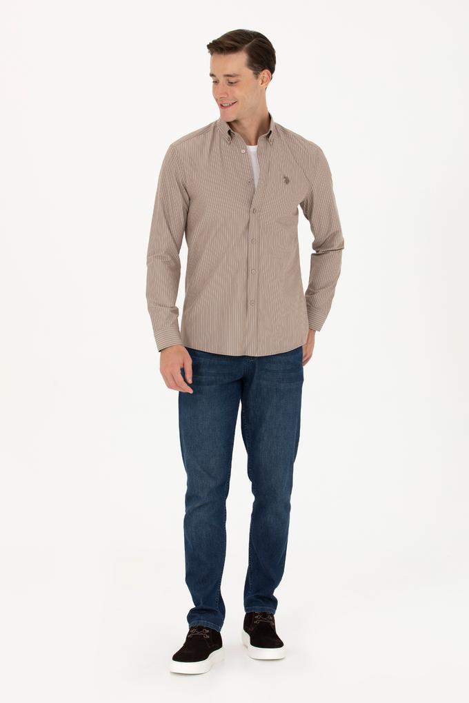 Erkek Kum Uzun Kollu Gömlek